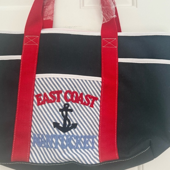 Talbots Handbags - NWT Talbot’s East Coast Nantucket Tote Bag with Red Straps